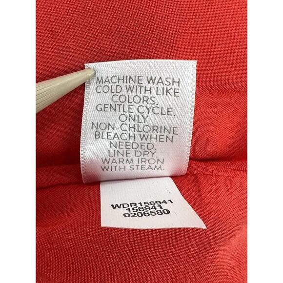 J. Jill Papaya Floral Ruffle Wrap Dress Size Medium Short Flutter Sleeves Lined - Picture 15 of 16